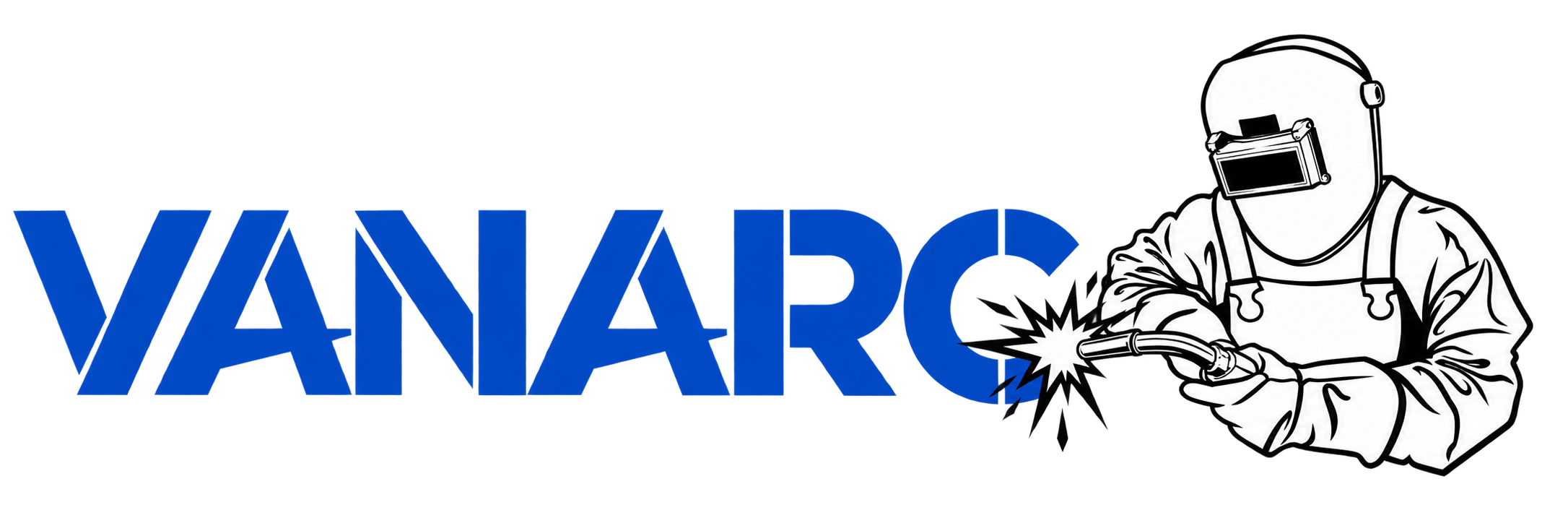 Vanarc Contracting logo, welder illustration